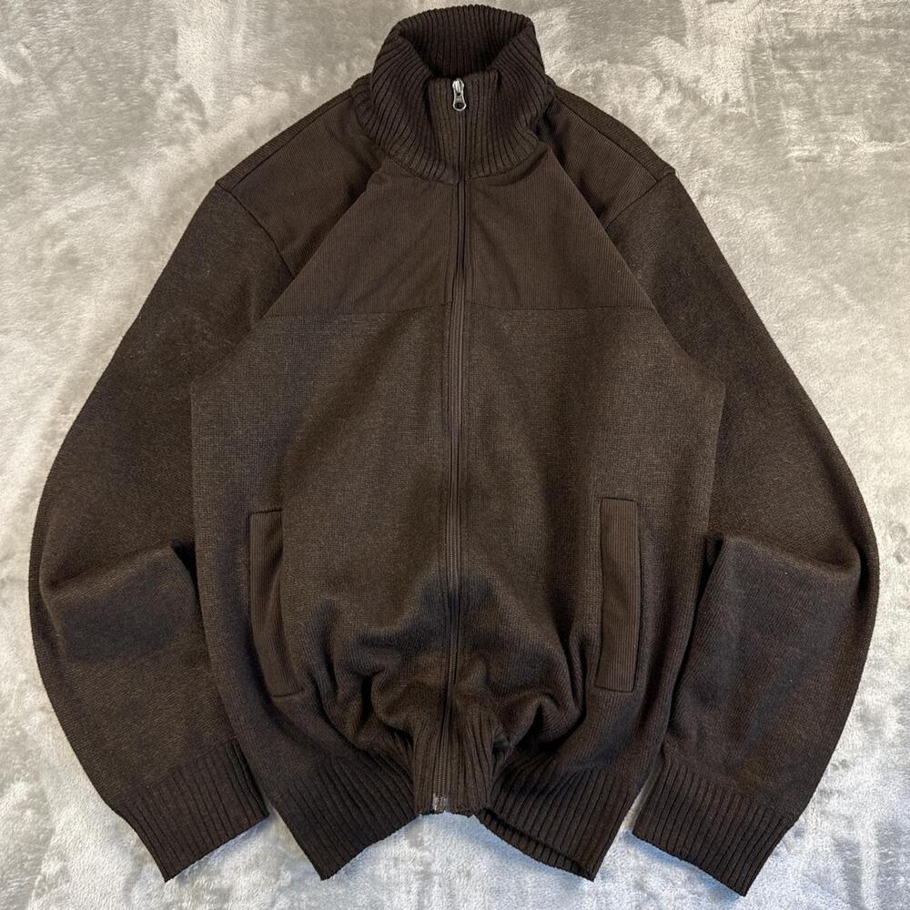 Izod Men’s Brown Long Sleeve Full Zip Lined Sweater Jacket Size XL